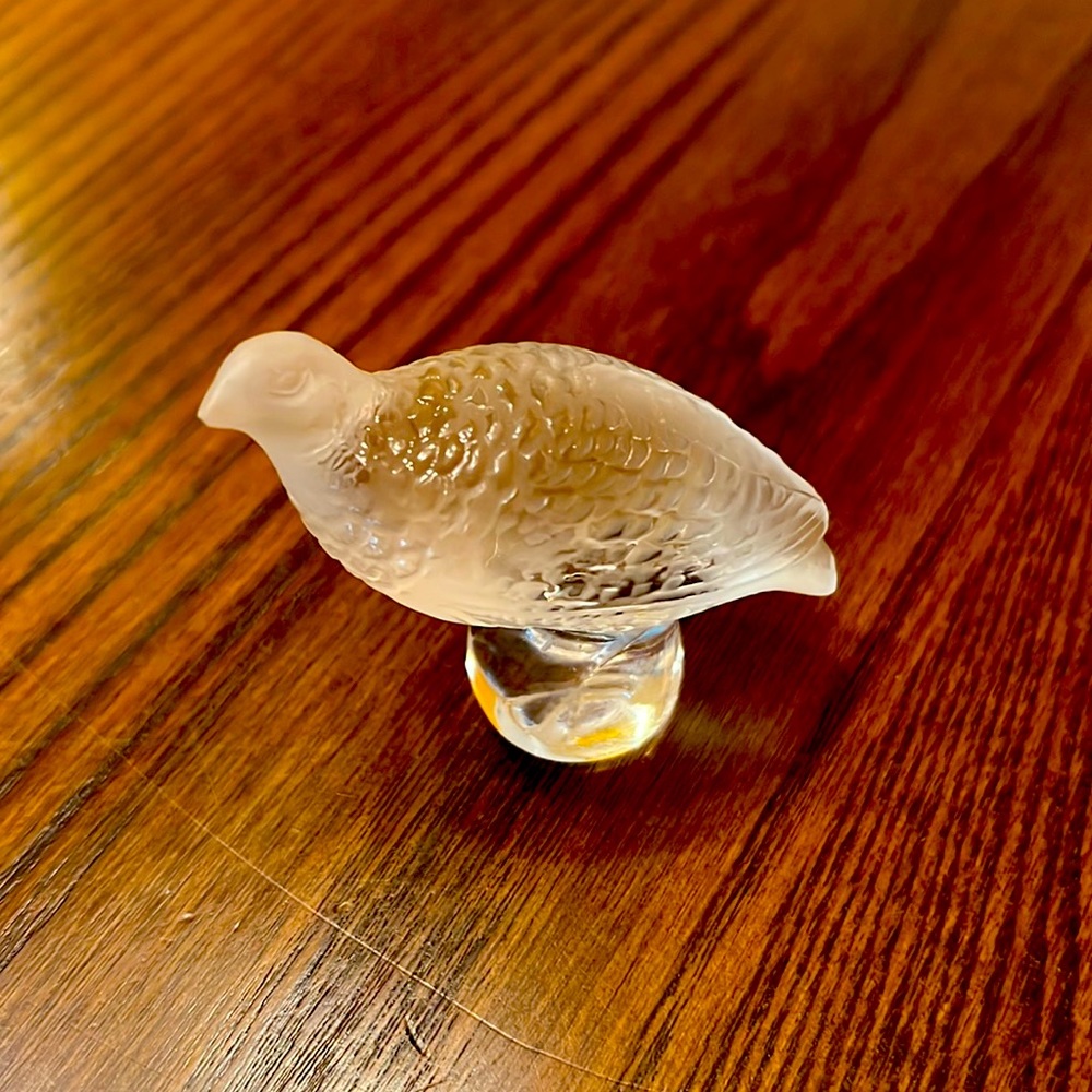 Lalique crystal quail
